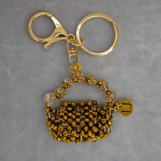 Gilded Crystal Crystal Beaded Charm Bag