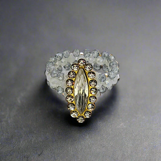 The Starfall Crystal Beaded Ring