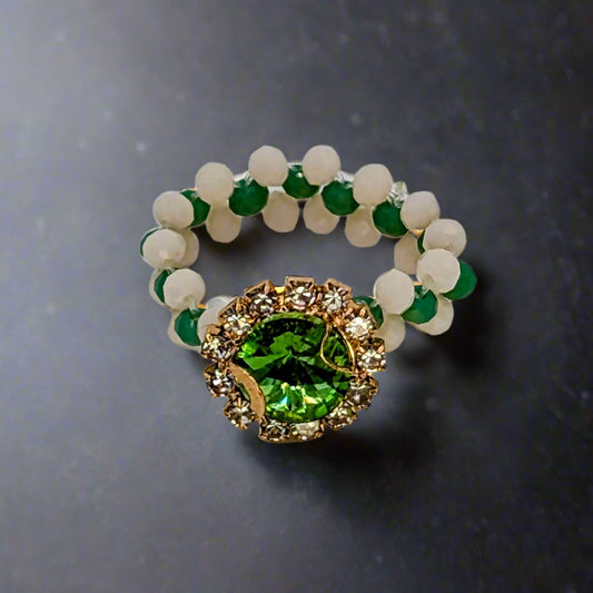 Ivy Crystal Beaded Ring