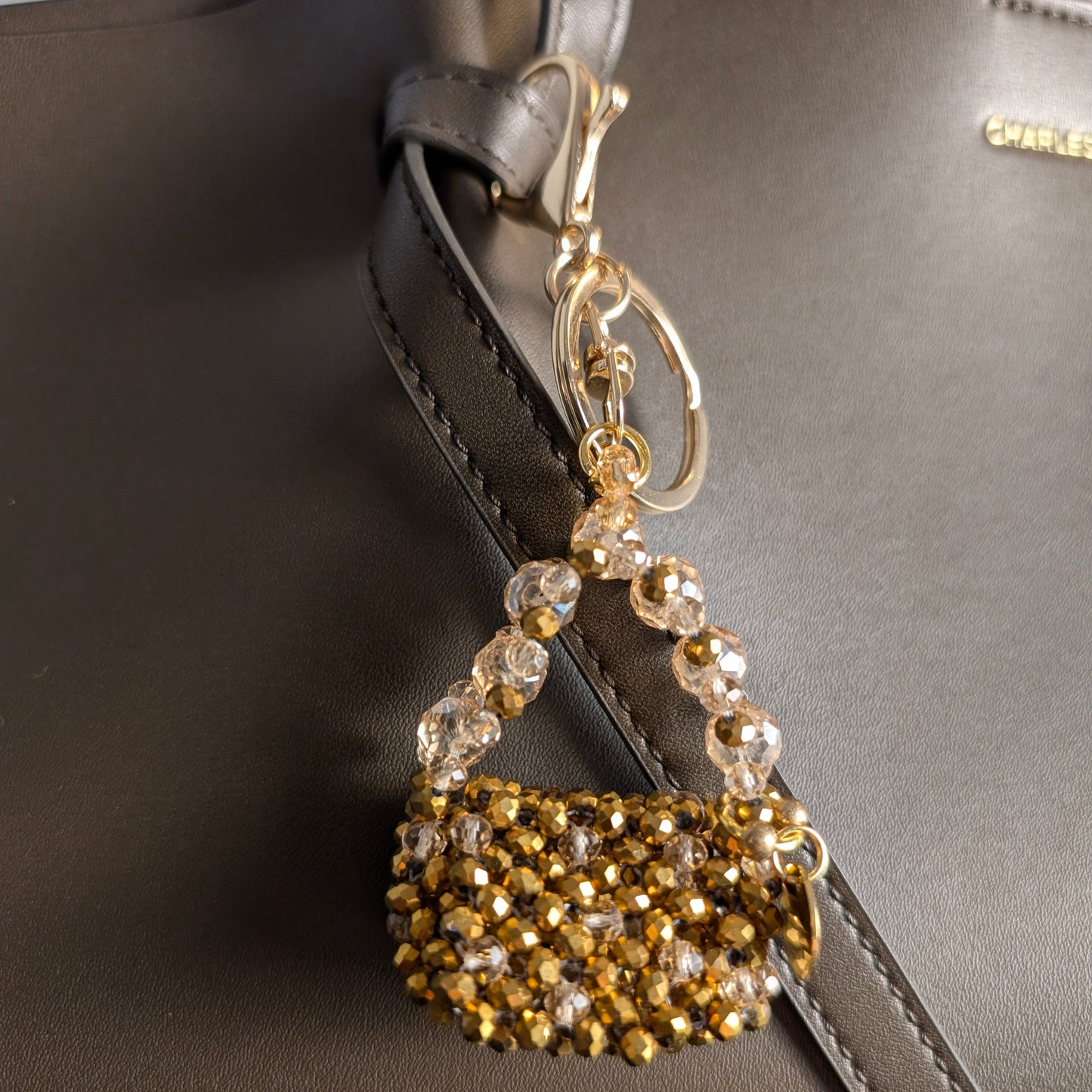 Gilded Crystal Crystal Beaded Charm Bag