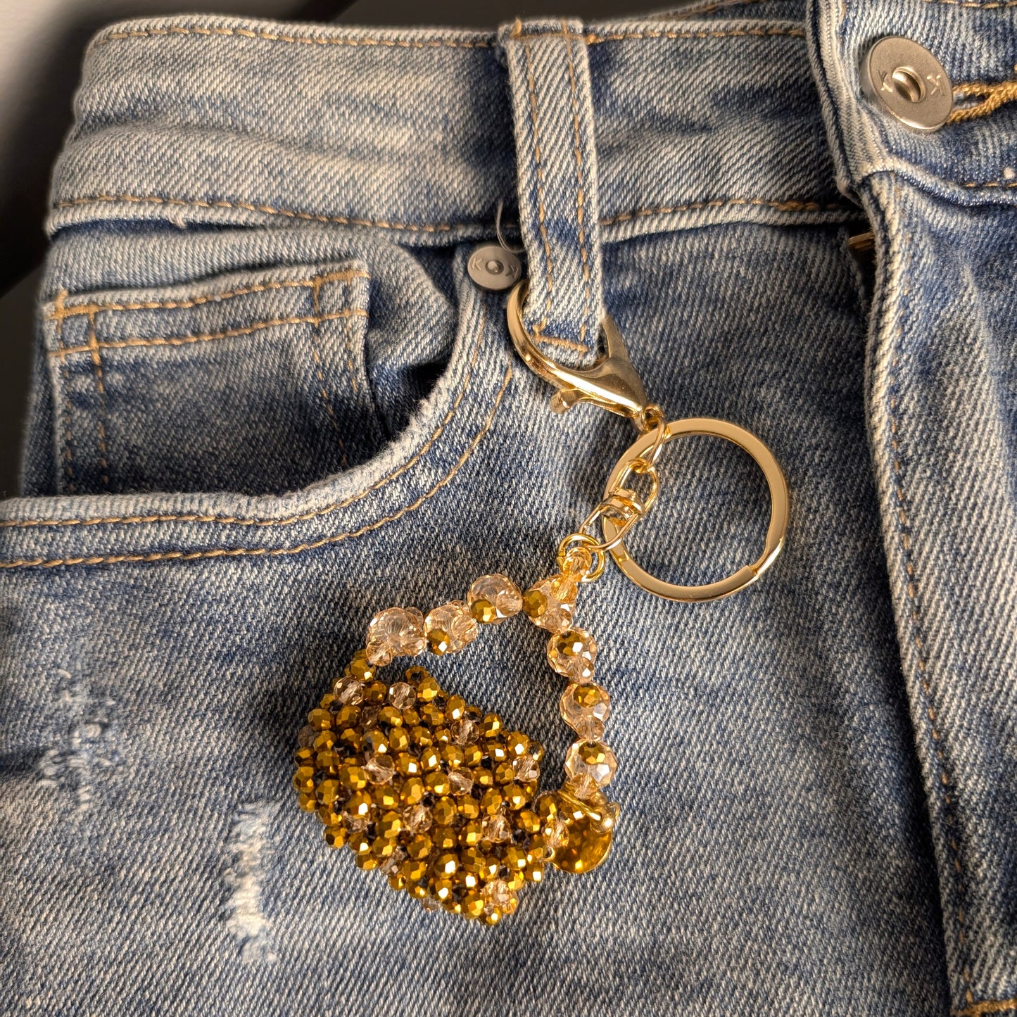 Gilded Crystal Crystal Beaded Charm Bag