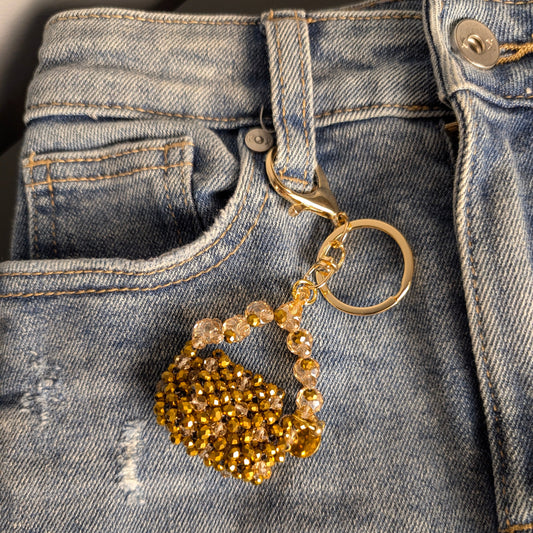 Gilded Crystal Crystal Beaded Charm Bag