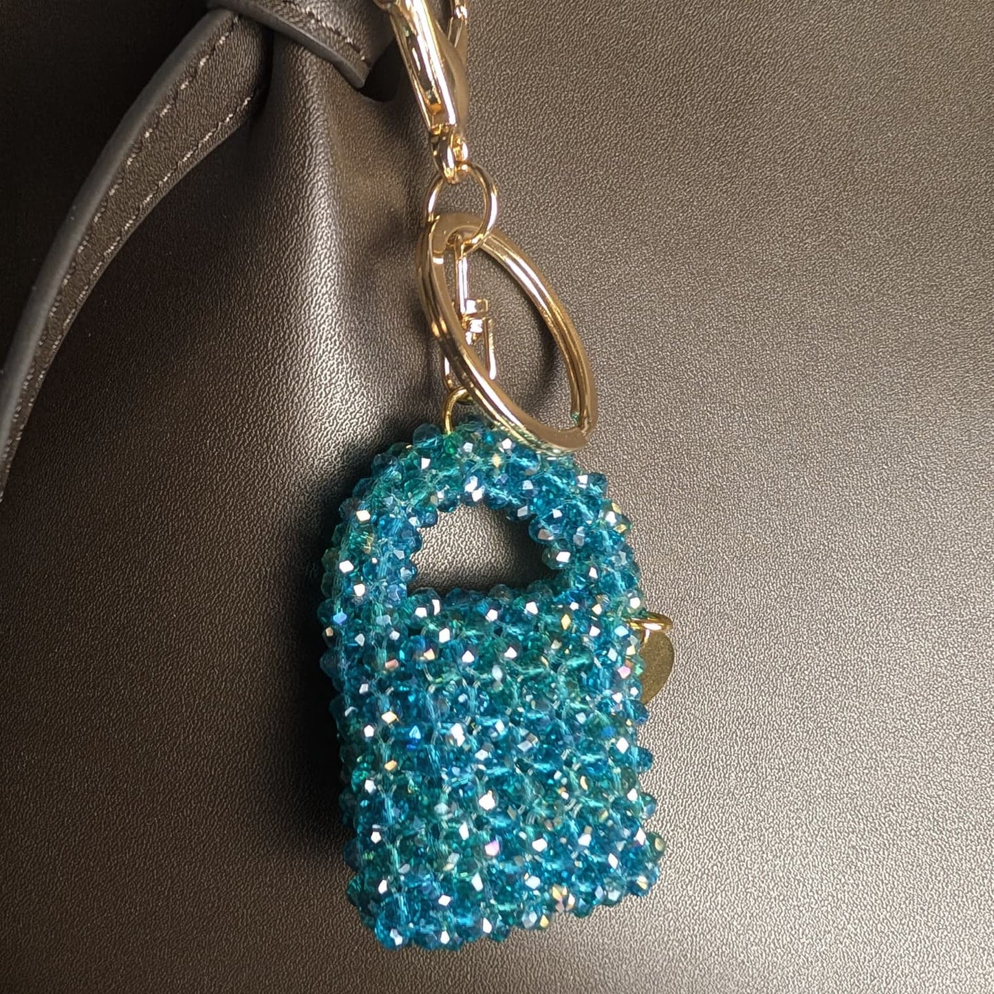 Azure Mini Crystal Beaded Charm Bag