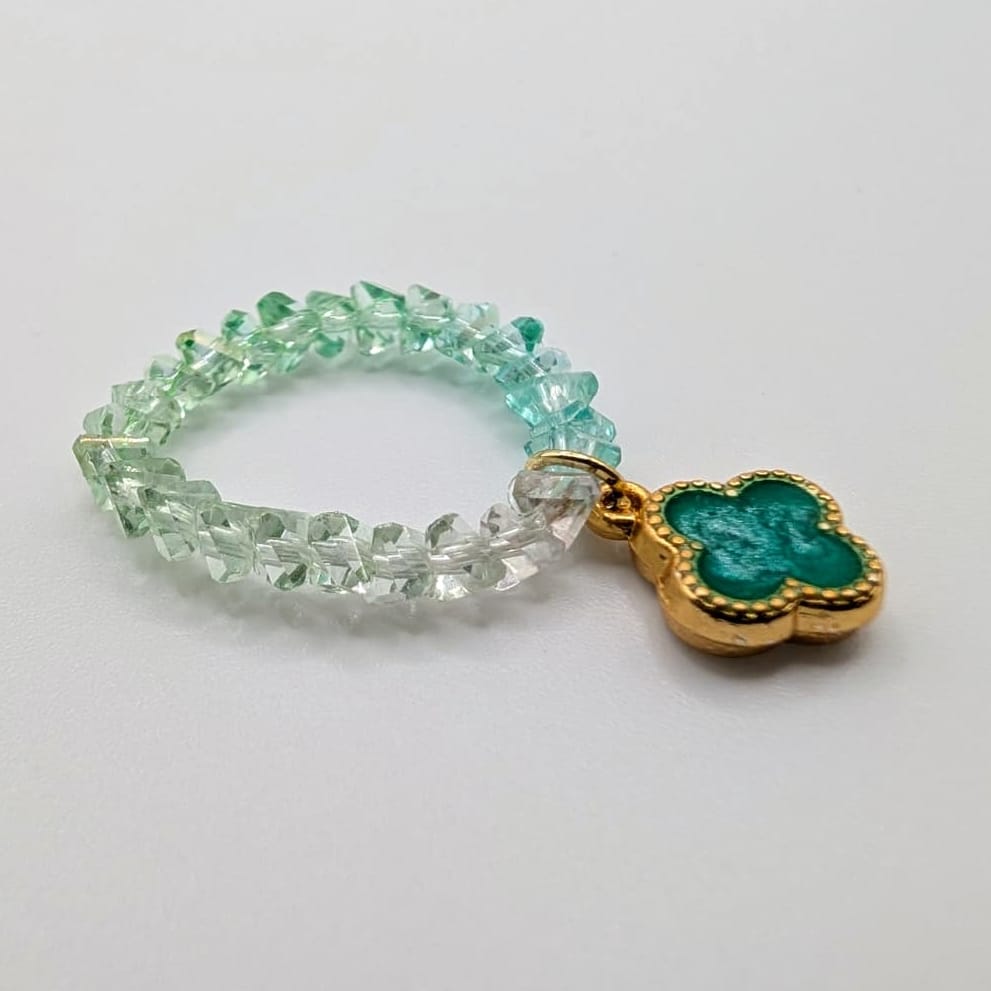 Lucky Clover Swarovski Crystal Beaded Ring