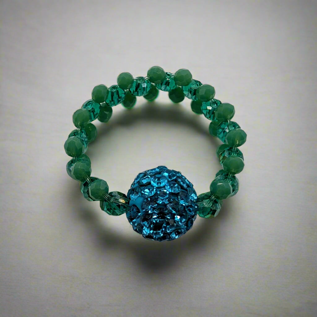 Ocean Glimmer Beaded Ring
