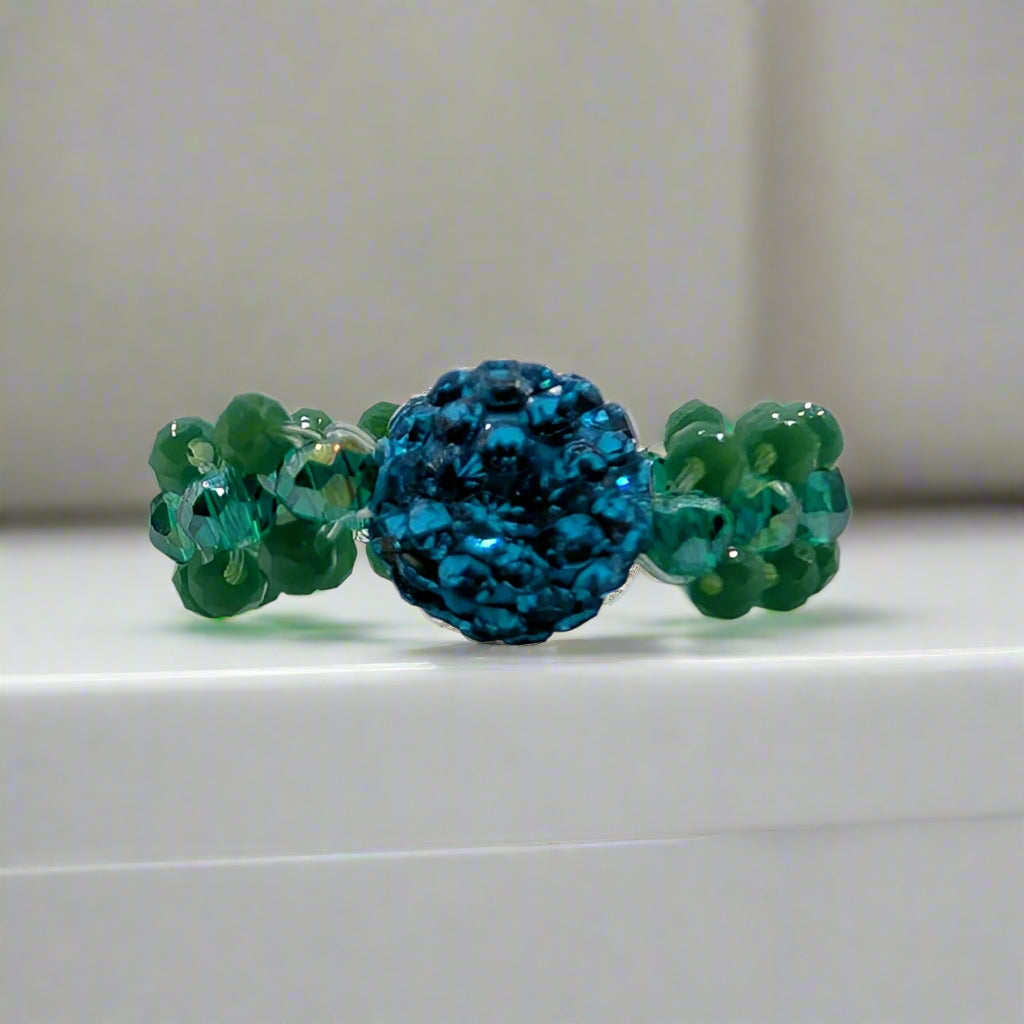 Ocean Glimmer Beaded Ring