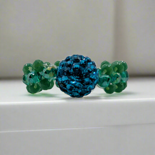 Ocean Glimmer Beaded Ring