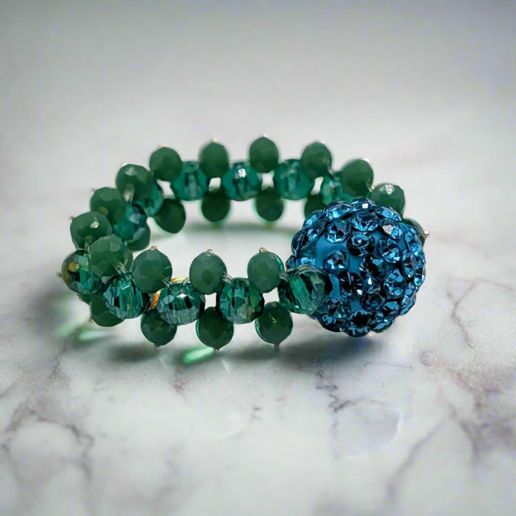 Ocean Glimmer Beaded Ring