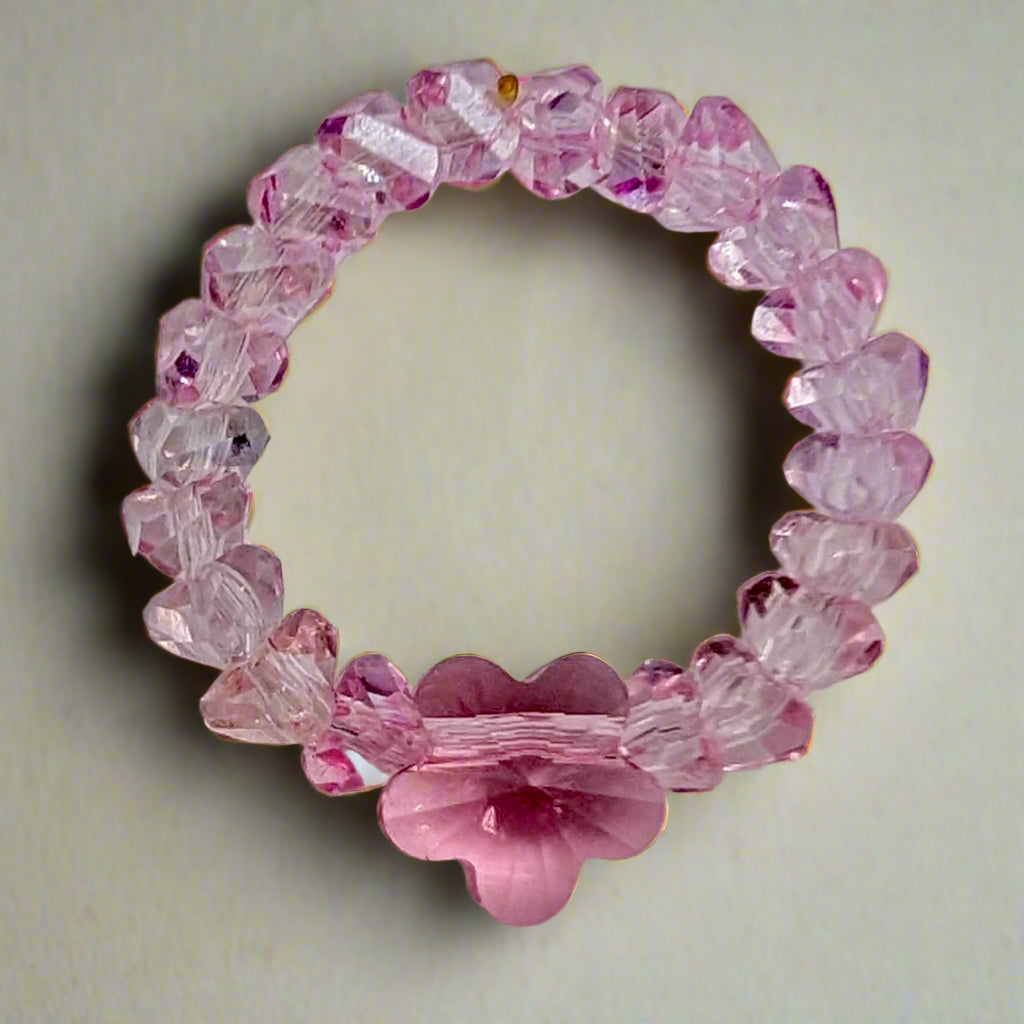 Rosé Bloom Crystal Beaded Ring