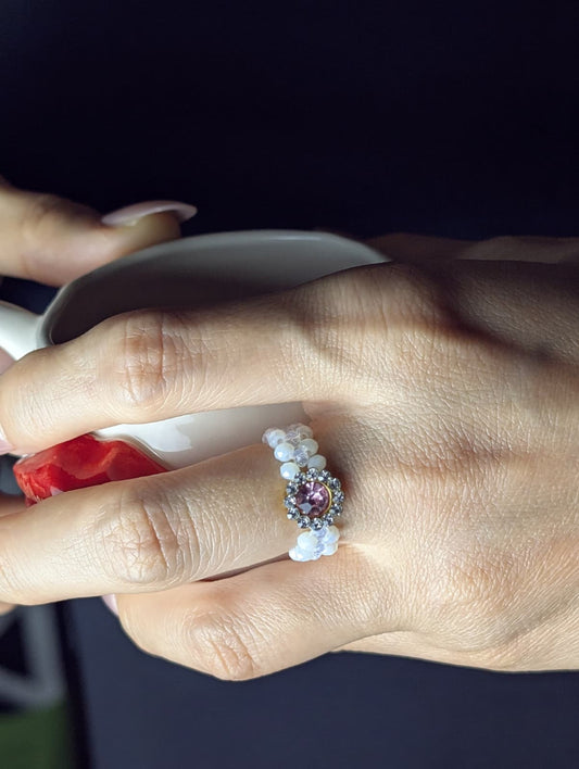 Victorian Rose Beaded Ring