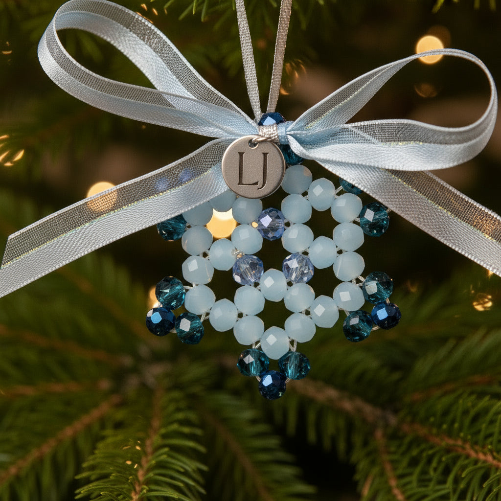 Crystal Beaded Snowflake Ornament