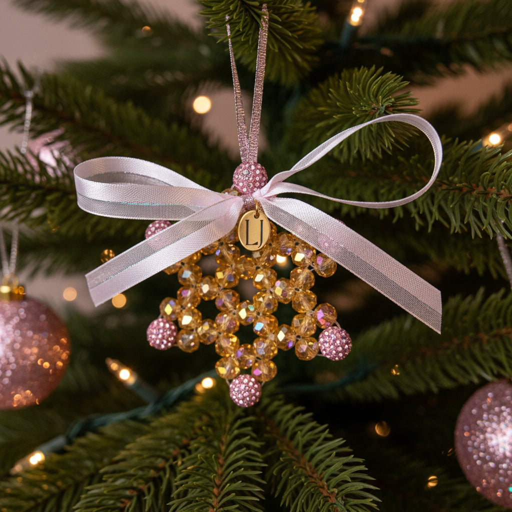 Crystal Beaded Snowflake Ornament
