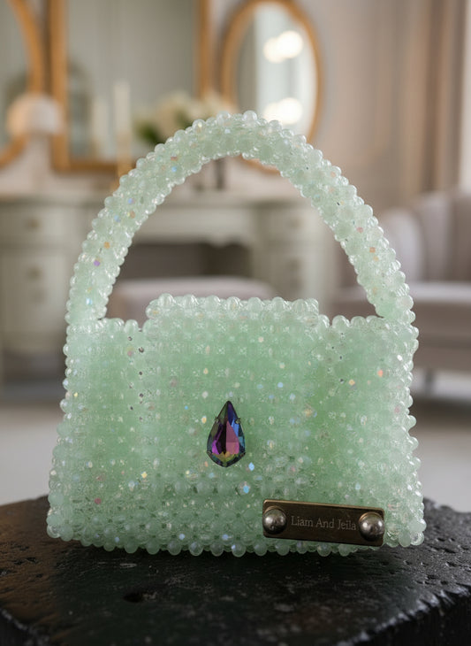 Mint Iridescence Mini Crystal Bag
