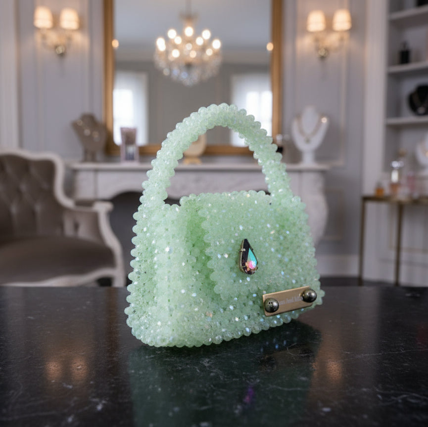 Mint Iridescence Mini Crystal Bag