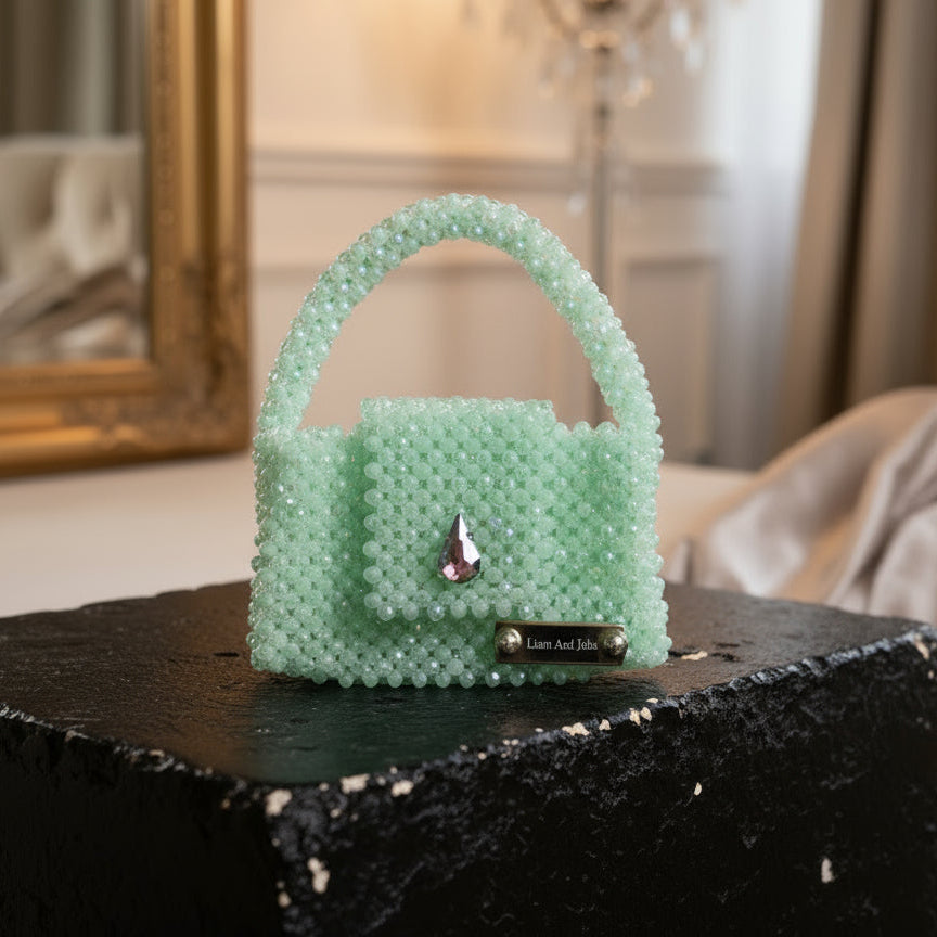 Mint Iridescence Mini Crystal Bag