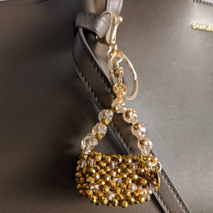 Gilded Crystal Crystal Beaded Charm Bag
