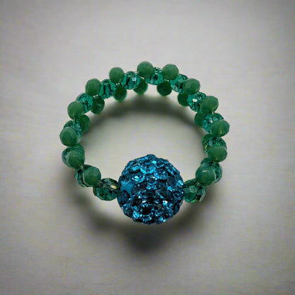 Ocean Glimmer Beaded Ring