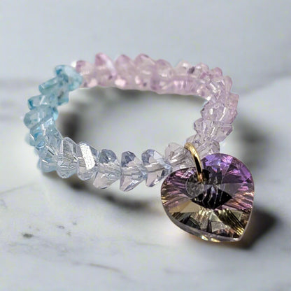 Sweetheart Sparkle Swarovski Heart Beaded Ring
