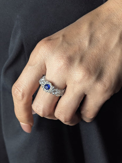Queen's Sapphire Beaded Ring