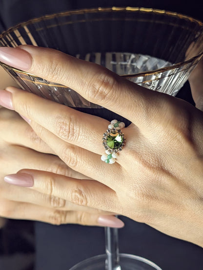 Ivy Crystal Beaded Ring