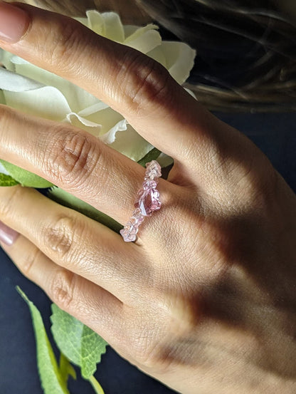 Rosé Bloom Crystal Beaded Ring