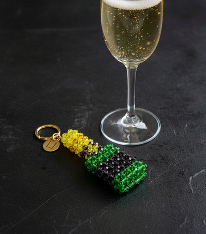 Bubbly N' Sparkly Crystal Beaded Champagne Bottle Charm