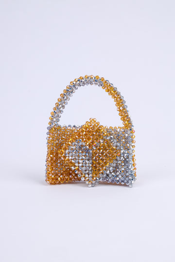 Heart Of Gold Crystal Charm Bag